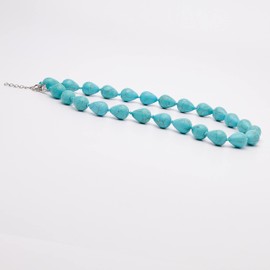 Treasure Bay Handmade Teardrop Blue Turquoise Gemstone Necklace For Women