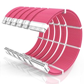 16AWG PSU Cable Extension Kit with Cable Combs,1x24pin ATX/2x8pin(4+4) EPS/3x8pin(6+2) PC Sleeved Cables 30cm Length,Power Supply Extension Cable Kit(Pink)