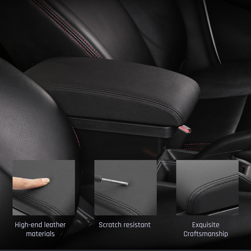 YJYWZH Car Armrest Box for Honda Fit Jazz 2002-2008, 3USB