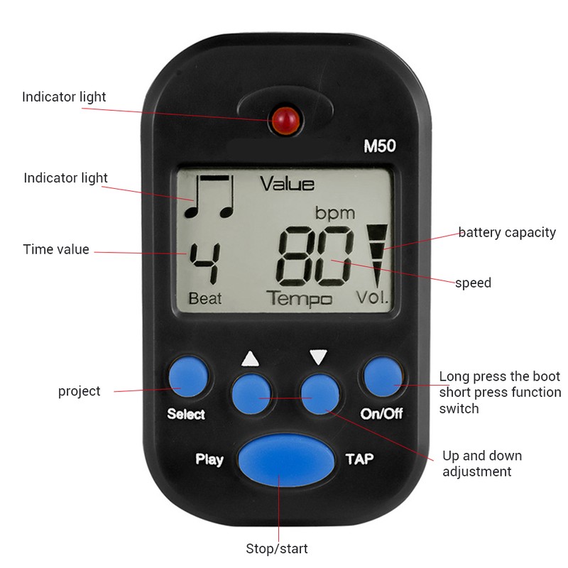 Portable Electronic Metronome Clip On Metronome Electronic Metronome for Piano