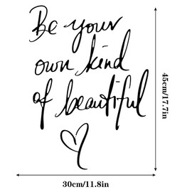 Wall Stickers Inspirational Quote Be Your Own Kind of Beautiful Motivational Saying Art Lettering Vinyl Decal Home Decor Wallpaper for Girls Bedroom Living Room Office Home Background Decoration
