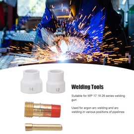Plasticity, Toughness, Crack Resistance, TIG Gas Lens Kit, WP 17 18 26, 2.4mm Orifice, 12# 14# Nozzle, 4C332GS Electrode Holder, 17GL332 Connector with Mesh, Suitable for Argon