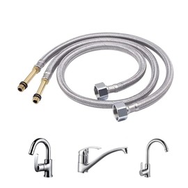 Hyxodjy Tap Connection Hose Fitting Hose Flexible Hose 1/2 Inch 60 cm Connection Hose Water Inlet Hoses M10 Shower Hoses Kitchen Shower Hose Extension for Mixer Tap