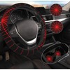Black Spider Web Steering Wheel Cover with 2PCS Car Coasters
