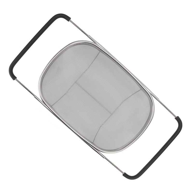 Over The Sink Colander Stainless Steel Telescopic Strainer Basket Rubber