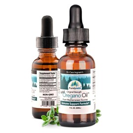 PURELY WILD Oregano Oil from Mediterranean Sources - Dr Cass Ingram’s Original Immune Support Formula - Non GMO Wild Oregano Oil Drops - 432 Servings Pure Oregano Oil - 1 fl oz