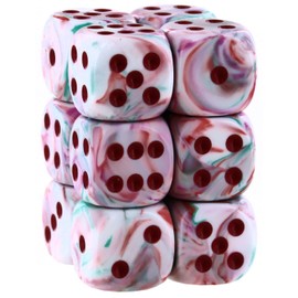 DND Dice Set - Chessex D&D Dice - 16mm Pop Art & Red Limited Edition Dice Block -Dungeons and Dragons Dice Includes 12 Dice – D6, Pink, (CHX27739)