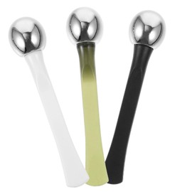 Outanaya 3 Pcs Eye Cream Spoon Dual End Eye Massage Stick Cream Application for Skincare Routine White Black and Dark Green Colors
