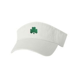 Go All Out One Size White Visor Shamrock St. Patrick's Day Embroidered Visor Dad Hat