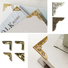 96PCS Metal Book Corner Protector, 24 Styles Iron Guard Edge Cover, Vintage Metal Decorative Cover Pad, for School Book Album Scrapbook Notebook, Desk Jewelry Case Box Gifts (Package B)