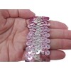 キラリ手芸部 No.1700スパンコールブレード収縮性タイプ_ピンク色_幅3.0cm×長さ2ｍ巻き シークイン sequin