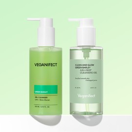 Vegan Effect Cleansing Oil 205ml + Gel Cleanser 205ml (+ 1 green barley mask + 1 collagen pack stick + 2 toner pads) / 비건이펙트 클렌징 오일 205ml+젤 클렌저 205ml (+청보리 마스크 1매+ 콜라겐팩 스틱 1매+토너패드 2매)