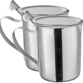 10 oz. Stainless Steel Creamer Server with Lid & Closed Handle – Durable Mirror-Finish Creamer Pitcher for Coffee, Syrup, Salad Dressings, Gravy – Perfect for Restaurants, Cafes & Home Use (2)