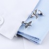 Silver Tone Airplane Cufflinks For Men With Gift Box., Metal