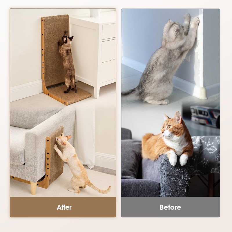 EHEYCIGA Cardboard Cat Scratcher for Indoor Kitten Cats, 19 Inch