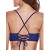 RELLECIGA Bikini triangular con tiras para mujer, Azul marino, XL