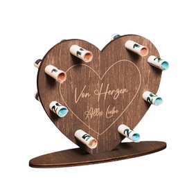 Wedding Gift for Newlyweds | Money Gift Heart Made of Wood Wedding I Birthday I Gift Money Gift Packaging Wedding Gift