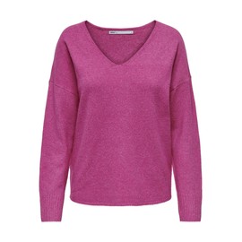 ONLY Women's Onlrica Life L/S V-Neck Jumper KNT Noos, Raspberry Rose