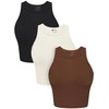 OLCHEE Womens 3 Pack Crop Tank Tops Basic Seamless Ribbed