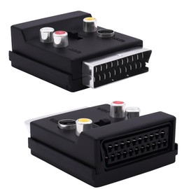 YARCHONN SCART Male to Female 3RCA RGB S-Video(SVHS) Converter Switchable SCART Adapter Plug with SVideo 3 RCA - Composite Video Left + Right Stereo/Mono Audio and Video Connector-2pcs