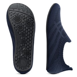 KOWAYI Slippers Men Women Slip On Hut Shoes Closed Barefoot Shoes Unisex Non-Slip Home Slippers Breathable Lightweight Knitted Slippers, 1343 Dark Blue