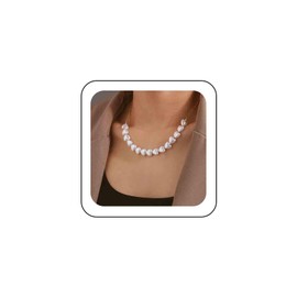 Xmsrn Vintage Heart Pearl Choker Necklace Pearl Heart Pendant Necklace Boho Pearl Heart Necklace Gold Splice Chain Necklace Jewelry for Women and Girls