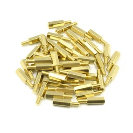 Hxchen M3 x 12mm + 6mm Male to Female Thread Brass Hexagon Hex Standoff Spacer Pillars - (50 Pcs)