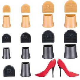 Heel Caps for High Heels, 8 Pairs Heel Stoppers for High Heels 4 Sizes Highheel Protectors Anti-Slip HeelReplacement Tips for Wedding, Grass, Gravel, Wetlands Outdoor Events (Black, Apricot)