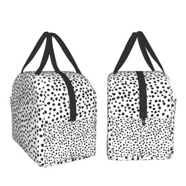 Hulnulnu Aesthetic Polka Dot Insulated Lunch Bag - Reusable Lunch Box - Portable Cooler - Waterproof Lunch Tote for Picnic, Office, Work