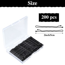 MIAHART 200 Pcs Hair Pins 2 Inches Hair Clips Black Bobby Pins with Box for Kids Girls Women Salon Hairdressing Hair Accessories