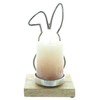 FRANK FLECHTWAREN Tea Light Holder Rabbit Cast Aluminium Mango Wood
