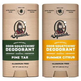 Dr. Squatch Dr. Squatch Natural Deodorant for Men – Odor-Squatching Men's Deodorant Aluminum Free - Pine Tar + Summer Citrus (2.65 oz, 2 Pack)