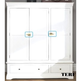 TERF® Traditional Vintage Polished Brass Window Fanlight Skylight Catch Security Pull Ring Spring Bounce Door Bolt Latch Locks with Fixing Screw for Cupboard Cabinet Wardrobe Door Gate - Pack of 2