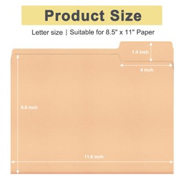ViVin File Folders, Fits 8.5 x 11 Letter Size Paper, 1/3-Cut Tabs, 36 Pack Manilla Colored File Folders, Perfect for Home, Office, and School Documents File Paper(Assorted)
