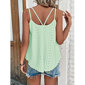 ATHMILE Women Spring Tops Sleeveless Summer Top Spaghetti Strap Loose Fit Beach Vacation 2025 Casual Mint Green