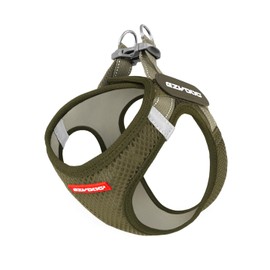EzyDog FORMFIT Dog Harness for Small Sized Dog - All Weather Breathable Mesh Small Dog Harness with Reflective Trim, Easy Hook & Loop Closure, Sturdy Buckle, & D-Ring (Olive, XS)