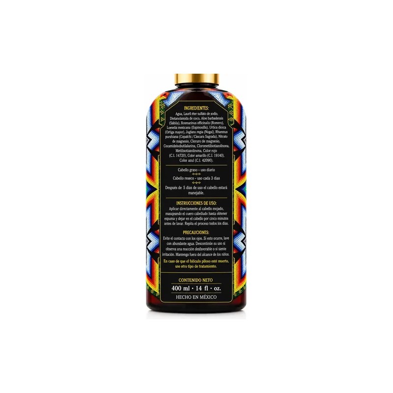 Shampoo Huichol ANTICAIDA en botella de 400mL de 400g por