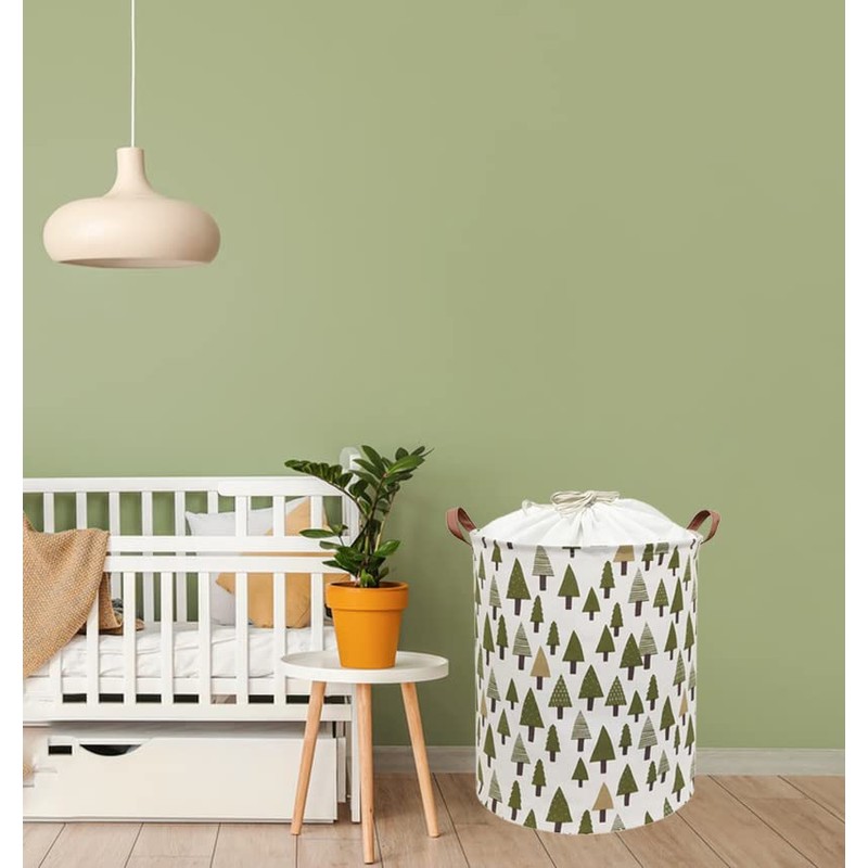 Sanjiaofen Nursery Laundry Basket Canvas Fabric Baby Boy Storage Bins,Collapsible