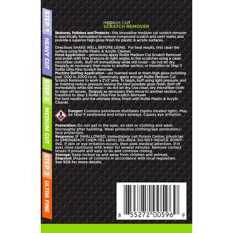 Rolite RSR4STEP4zCP 4 Step Scratch Removal System for Plastic &