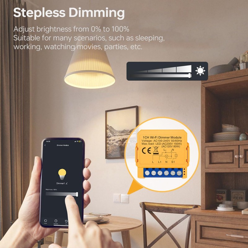 Acmerota Acmerota Wifi Smart Dimmer Switch Module 2 Gang 2