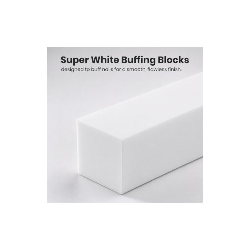 ForPro Super White Buffing Block, 240 Grit, Four-Sided Manicure &
