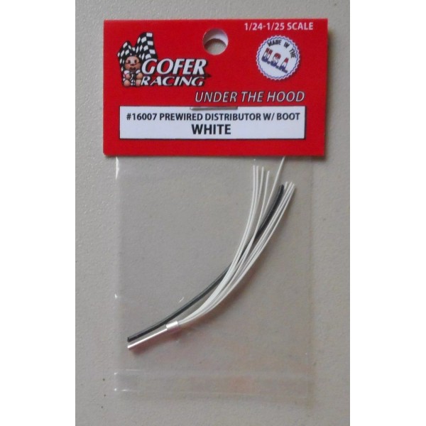Gofer Racing Decals WHITE PREWIRED DISTRIBUTOR BOOT 1:24 1:25 GOFER