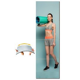 Shatterproof Full Length Mirror Tiles,Mirror for Wall,Full Body Mirror for Kids,Thick 0.125",4 Pcs 16"x16",Made of Frameless Plexiglass Acrylic Plastic,Wall Mounted for Home Gym,Door,Bedroom