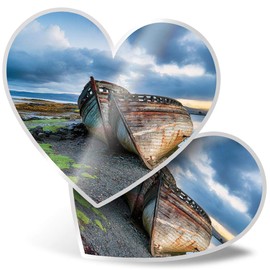 2 x 15cm He Stickers - Fishing Boats Isle of Mull Scotland Decals 45023