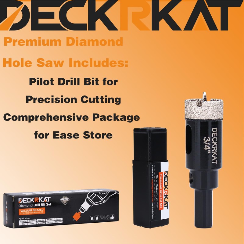 3/4 Inch Diamond Hole-Saw Bits with Pilot Drill Bit -
