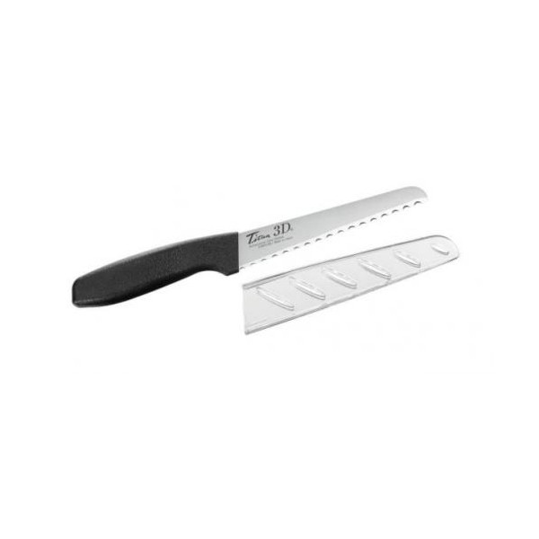 FOREVER silver titanium hybrid 3D Bread knives 130mm 3D-130 · with sheath