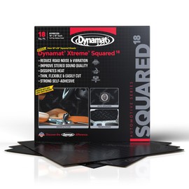 Dynamat Xtreme Sound Deadening Car Insulation Squared 18 Pack – Noise Dampening for Floor, Doors, Panels, Hood or Trunk – Easy Self Adhesive Install – Made in USA – 8 Sheets 18”x18”, 18 sq ft Total