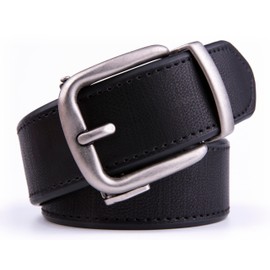 Fabio Valenti Men's Genuine Leather Ratchet Dress Belt with Automatic Buckle, Adjustiable (Black, 32/34)