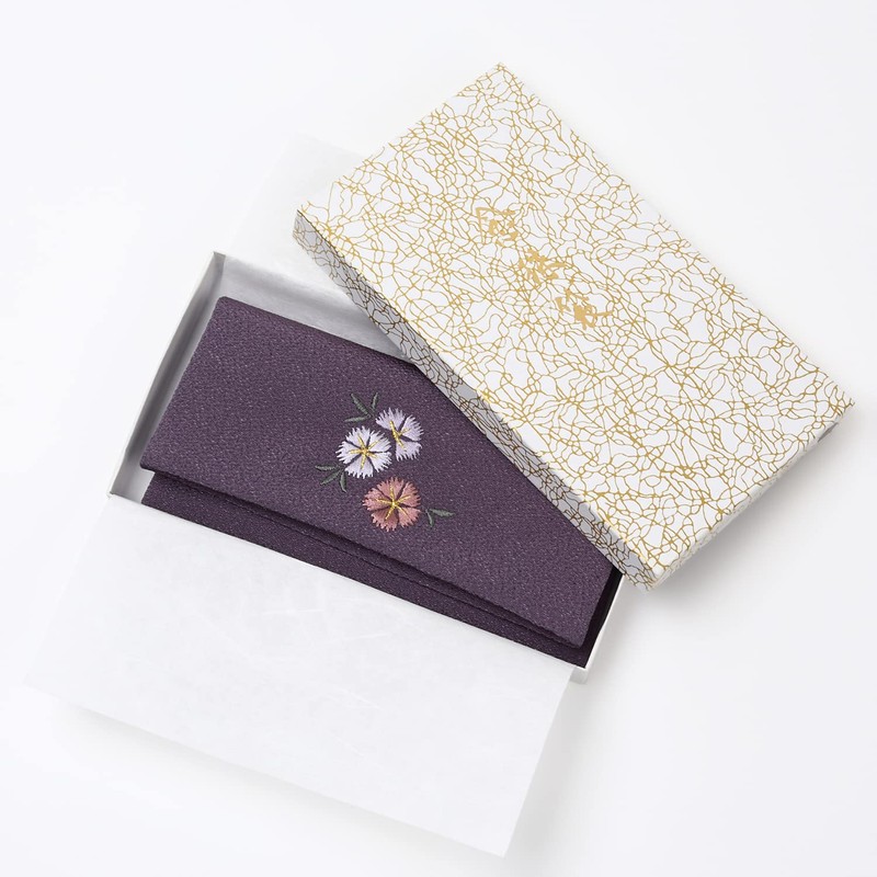 Double-Fold Chiffon Embroidered Kyoto Prayer Beads Bag, Rosary Bag, Rosary