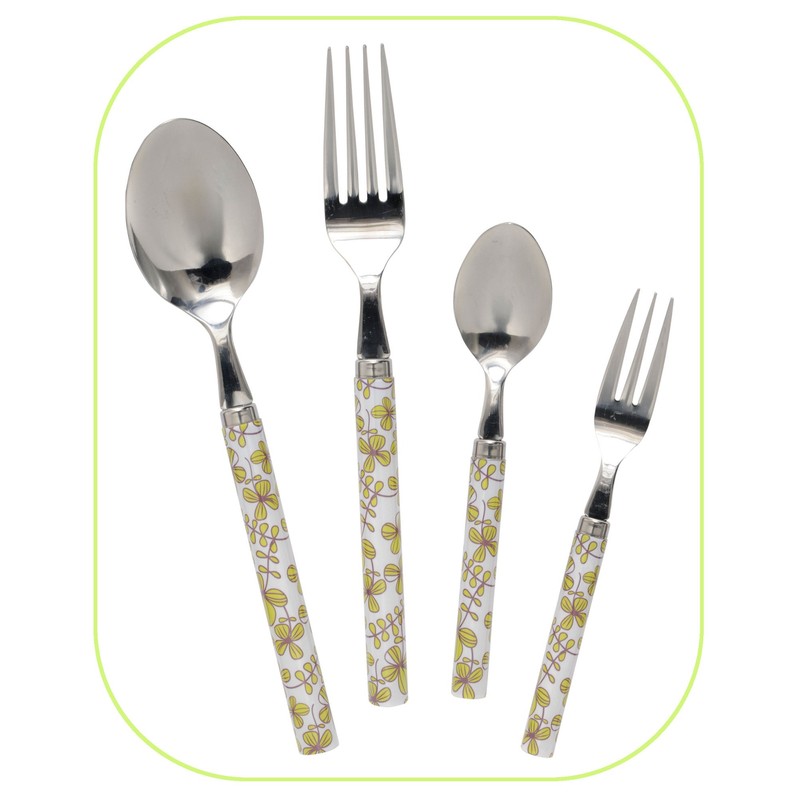 Kawaii 080789 Chou Chou Cutlery Series Dessert Spoon, Clover, Green